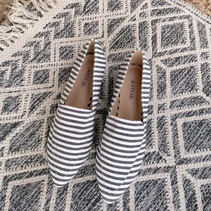 Navy & White striped shoes